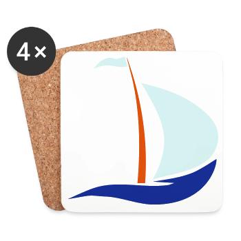 sailboat - Coasters (set of 4) - white - Front