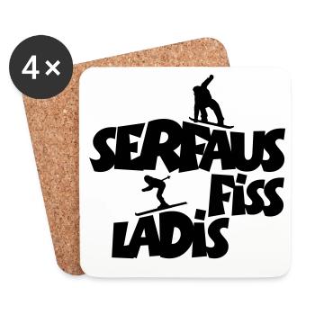 Serfaus Fiss Ladis Wintersport - Untersetzer (4er-Set) - Weiß - Vorne