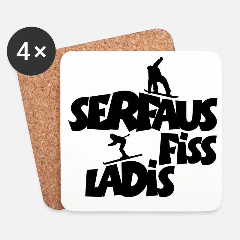 Serfaus Fiss Ladis Wintersport - Untersetzer (4er-Set) - Weiß
