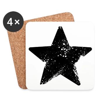éclaboussure étoiles rock star - Dessous de verre (lot de 4) - blanc - Devant