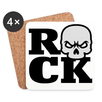 Rock Skull - Coasters (set of 4) - white - Front