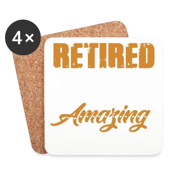 Retired Soliders Make Amazing Grandpas Shirt - Coasters (set of 4) - white - Front