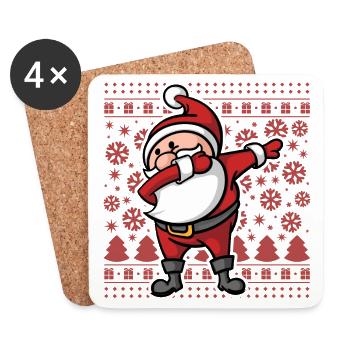 Ugly Christmas Dab Dabbing Santa Claus Xmas - Coasters (set of 4) - white - Front
