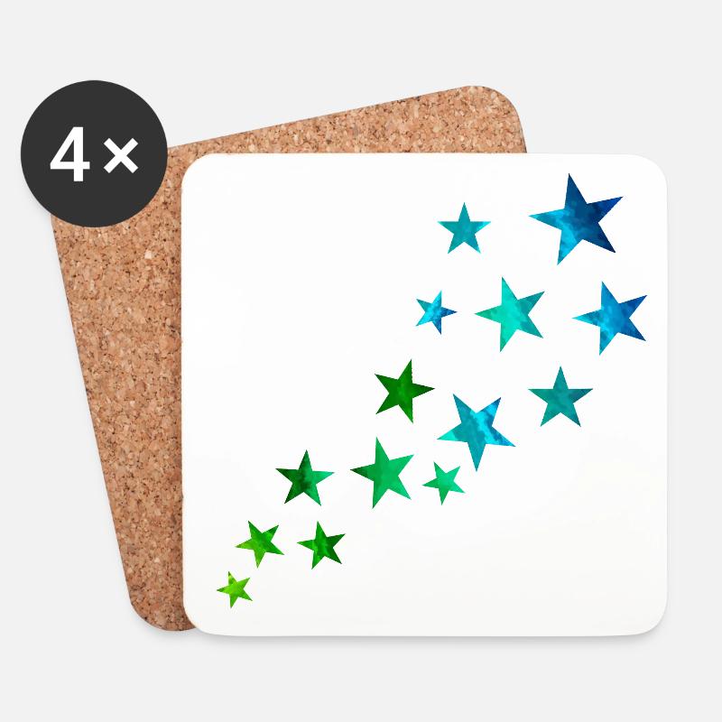 Sternschnuppe - Untersetzer (4er-Set) - Weiß