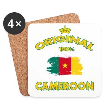 Kamerun Original 100% / Geschenk Afrika - Untersetzer (4er-Set) - Weiß - Vorne