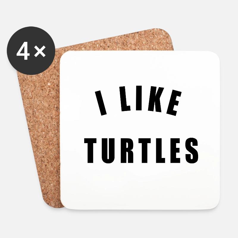 ICH MAG SCHILDKRÖTEN! GESCHENKIDEE - Untersetzer (4er-Set) - Weiß