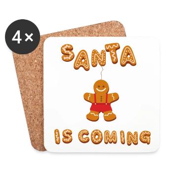 Santa is coming - Coasters (set of 4) - white - Front
