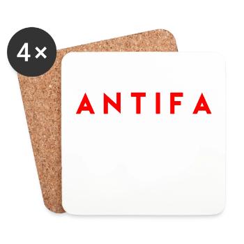 Antifa - Untersetzer (4er-Set) - Weiß - Vorne