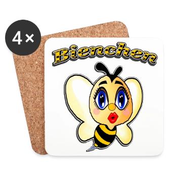 Biene Bienchen t-shirt Sabine i love sabinchen - Untersetzer (4er-Set) - Weiß - Vorne