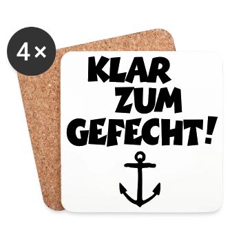 Klar zum Gefecht! Segeln Segler Segelspruch - Untersetzer (4er-Set) - Weiß - Vorne