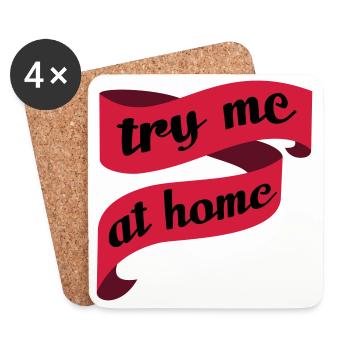 Single, Verlobung und Hochzeit - try me at home - Untersetzer (4er-Set) - Weiß - Vorne