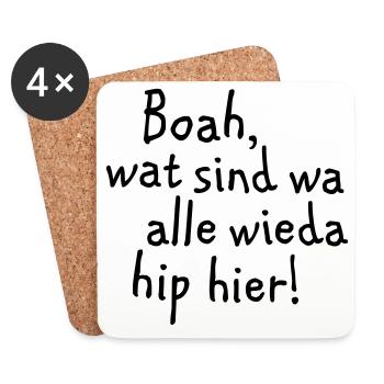 Wow, wat wa are wieda all hip here! - Coasters (set of 4) - white - Front