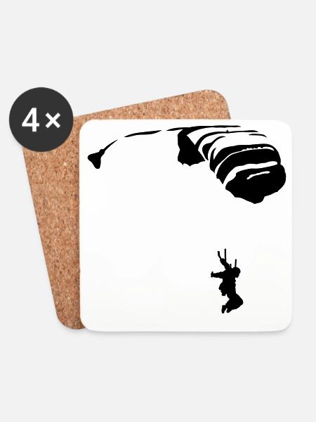 parachuting - Coasters (set of 4) - white