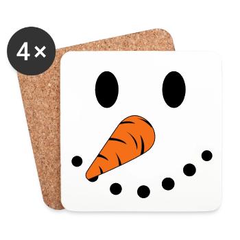 snowman - Coasters (set of 4) - white - Front