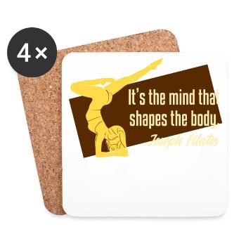 Workout Pilates Fitness Training Saying Quote - Coasters (set of 4) - white - Front