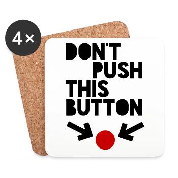 Button - Untersetzer (4er-Set) - Weiß - Vorne
