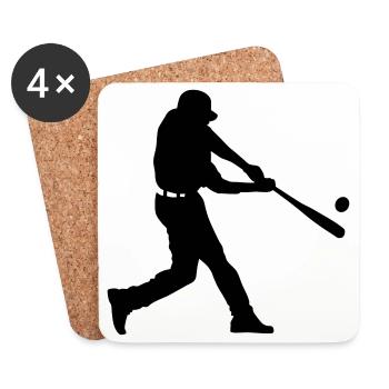 Baseball - Untersetzer (4er-Set) - Weiß - Vorne