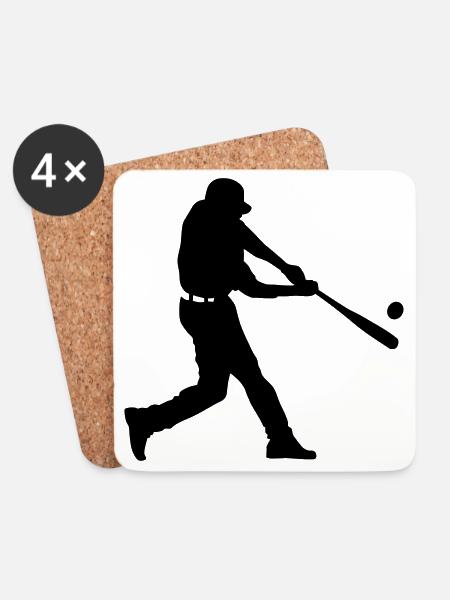 Baseball - Untersetzer (4er-Set) - Weiß