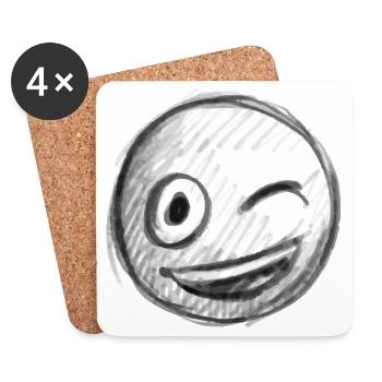 Emoji kiss heart love Emoji - Coasters (set of 4) - white - Front