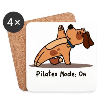 Sweet Dog Pilates Fitness Entraînement - Dessous de verre (lot de 4) - blanc - Devant