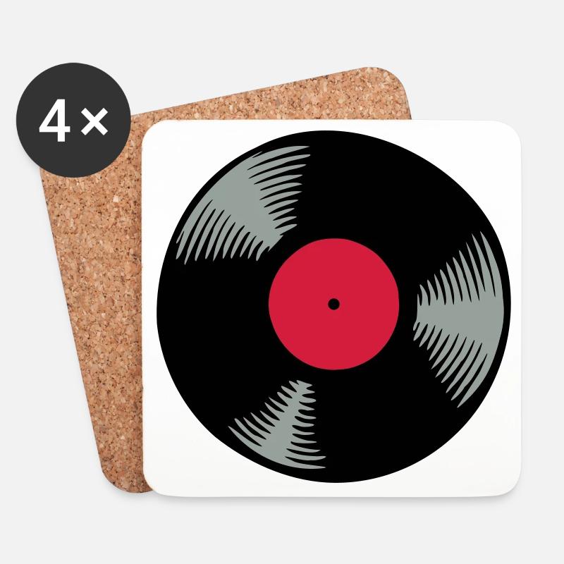 Vinyl - Untersetzer (4er-Set) - Weiß