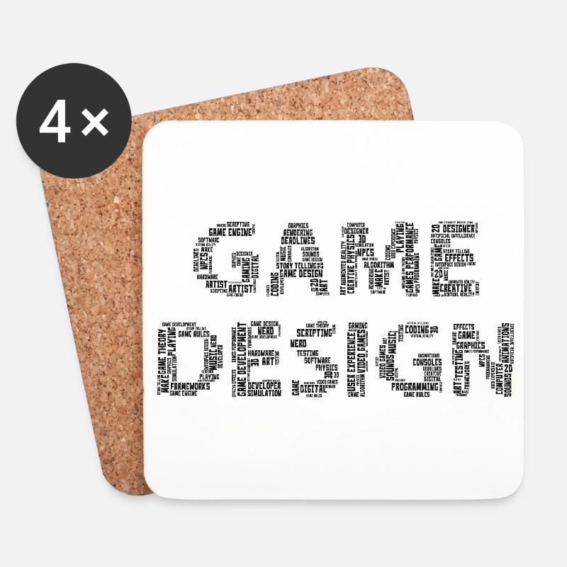Game Design - Untersetzer (4er-Set) - Weiß