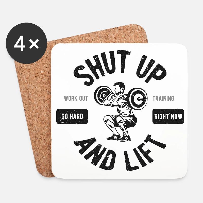 Shut Up And Lift - Untersetzer (4er-Set) - Weiß