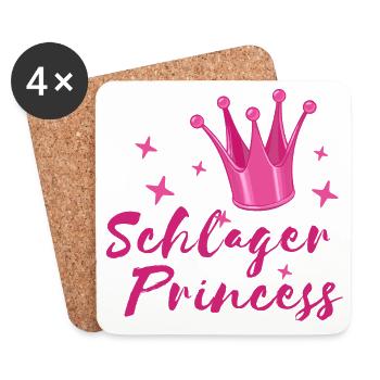 Schlager Princess musique folklorique Schlagerfan Krone - Dessous de verre (lot de 4) - blanc - Devant