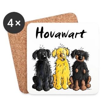 Hovawart - Hovi - Hund - Untersetzer (4er-Set) - Weiß - Vorne