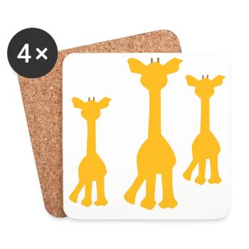giraffe - Coasters (set of 4) - white - Front