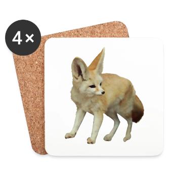 Fuchs Fennek Wildhund Wildnis Tier Foto Geschenk - Untersetzer (4er-Set) - Weiß - Vorne