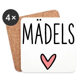 Girl's heart gift friendship love - Coasters (set of 4) - white - Front