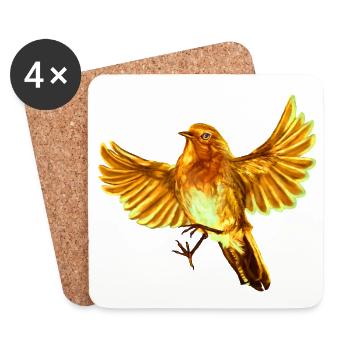 yellow bird - Coasters (set of 4) - white - Front
