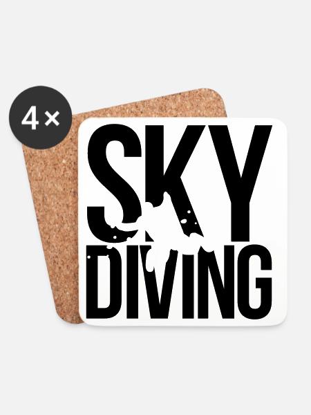 Fallschirmspringen skydiving - Untersetzer (4er-Set) - Weiß