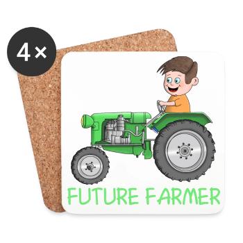 Nachwuchs Landwirt - Bauer - future farmer - Untersetzer (4er-Set) - Weiß - Vorne