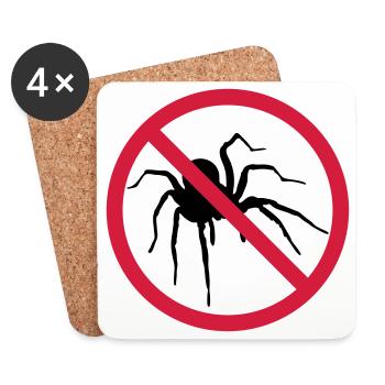 no spider forbidden shield spider design cl - Coasters (set of 4) - white - Front