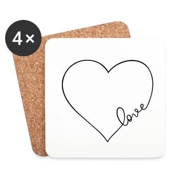 Minimalist Love - Coasters (set of 4) - white - Front