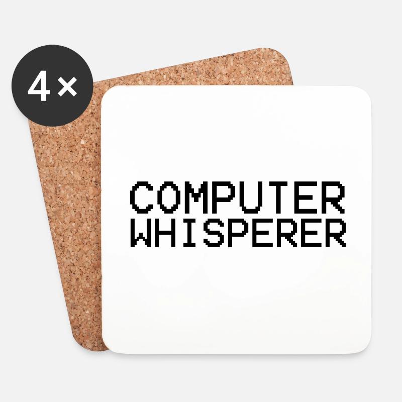 DER COMPUTER FLÜSTERER! GESCHENKIDEE FÜR NERDS! - Glasbrikker (sæt med 4 stk.) - hvid