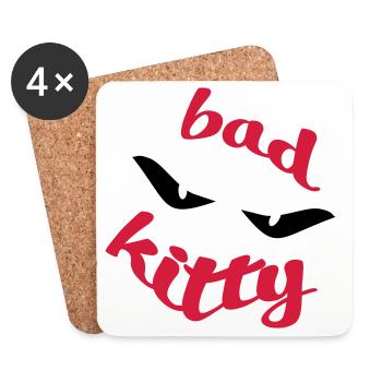 cat - Coasters (set of 4) - white - Front