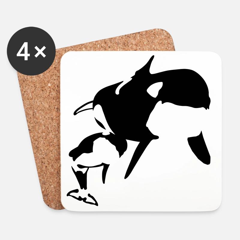 Orca - Untersetzer (4er-Set) - Weiß
