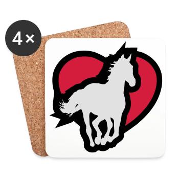 Cheval - Dessous de verre (lot de 4) - blanc - Devant