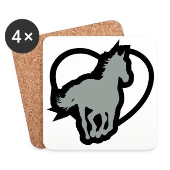 Cheval - Dessous de verre (lot de 4) - blanc - Devant