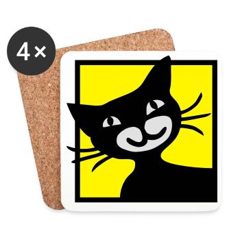 Katze - Untersetzer (4er-Set) - Weiß - Vorne