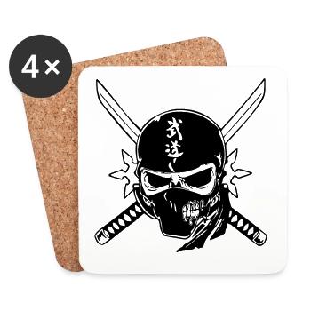 ninja skull - Coasters (set of 4) - white - Front