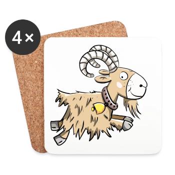 Sprunghafte Ziege I Widder I Ziegenbock Geschenk - Untersetzer (4er-Set) - Weiß - Vorne