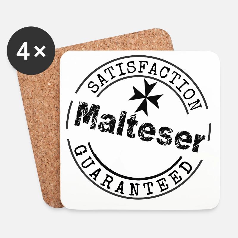 Malteser Zufriedenheit Geschenk Sanitäter - Untersetzer (4er-Set) - Weiß