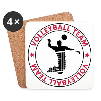 l'équipe de volley-ball - Dessous de verre (lot de 4) - blanc - Devant