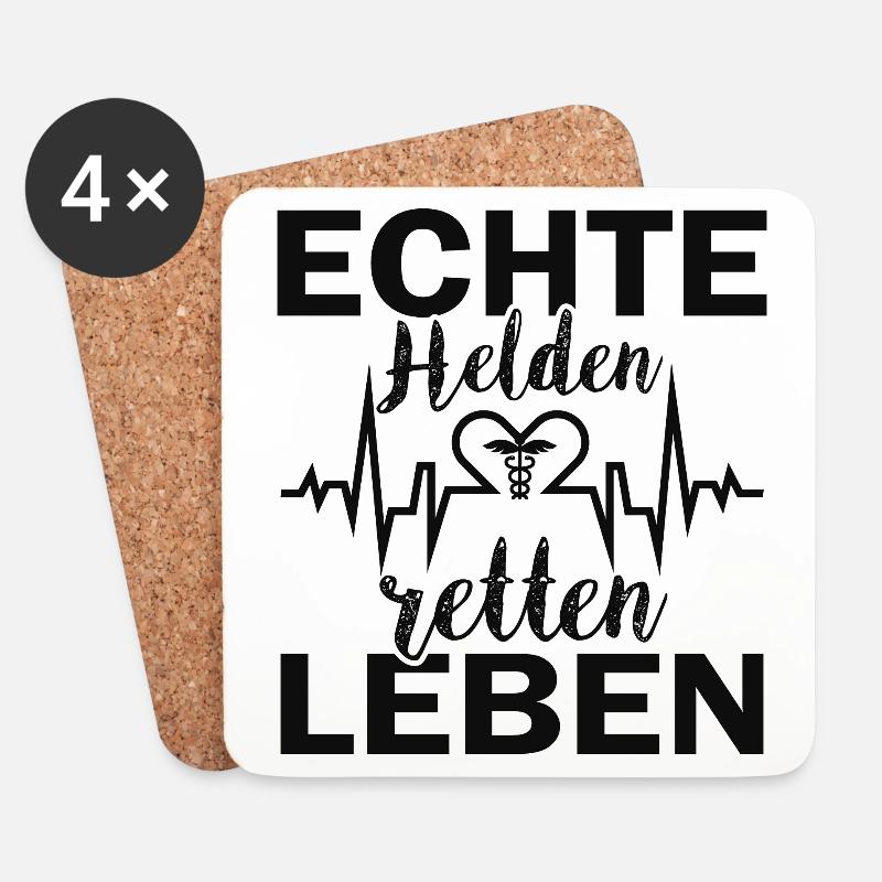 Wahre Helden sind Lebensretter - Untersetzer (4er-Set) - Weiß