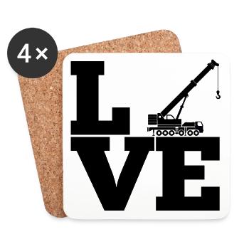 Crane Construction Crane Construction Machine Vehicle Work Gift - Coasters (set of 4) - white - Front