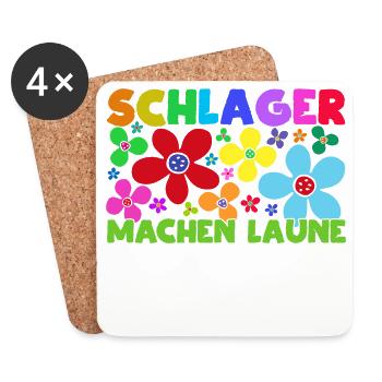 Schlager Schlagerfan Schlagermusik Party Musik - Untersetzer (4er-Set) - Weiß - Vorne